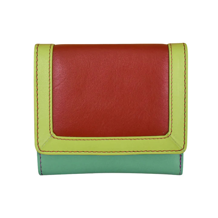 ili New York - Leather RFID blocking Tri-Fold Mini Wallet- 7824 Citrus