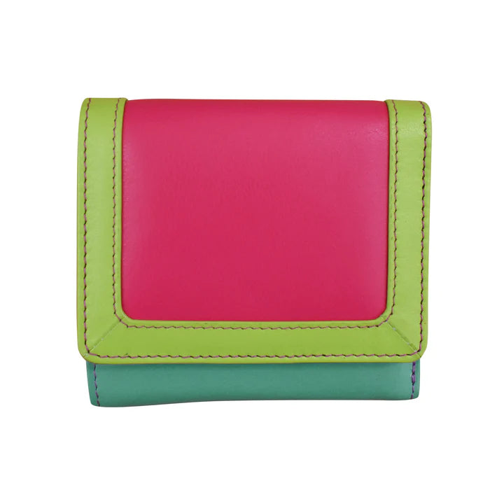 ili New York - Leather RFID blocking Tri-Fold Mini Wallet- 7824 Palm Beach