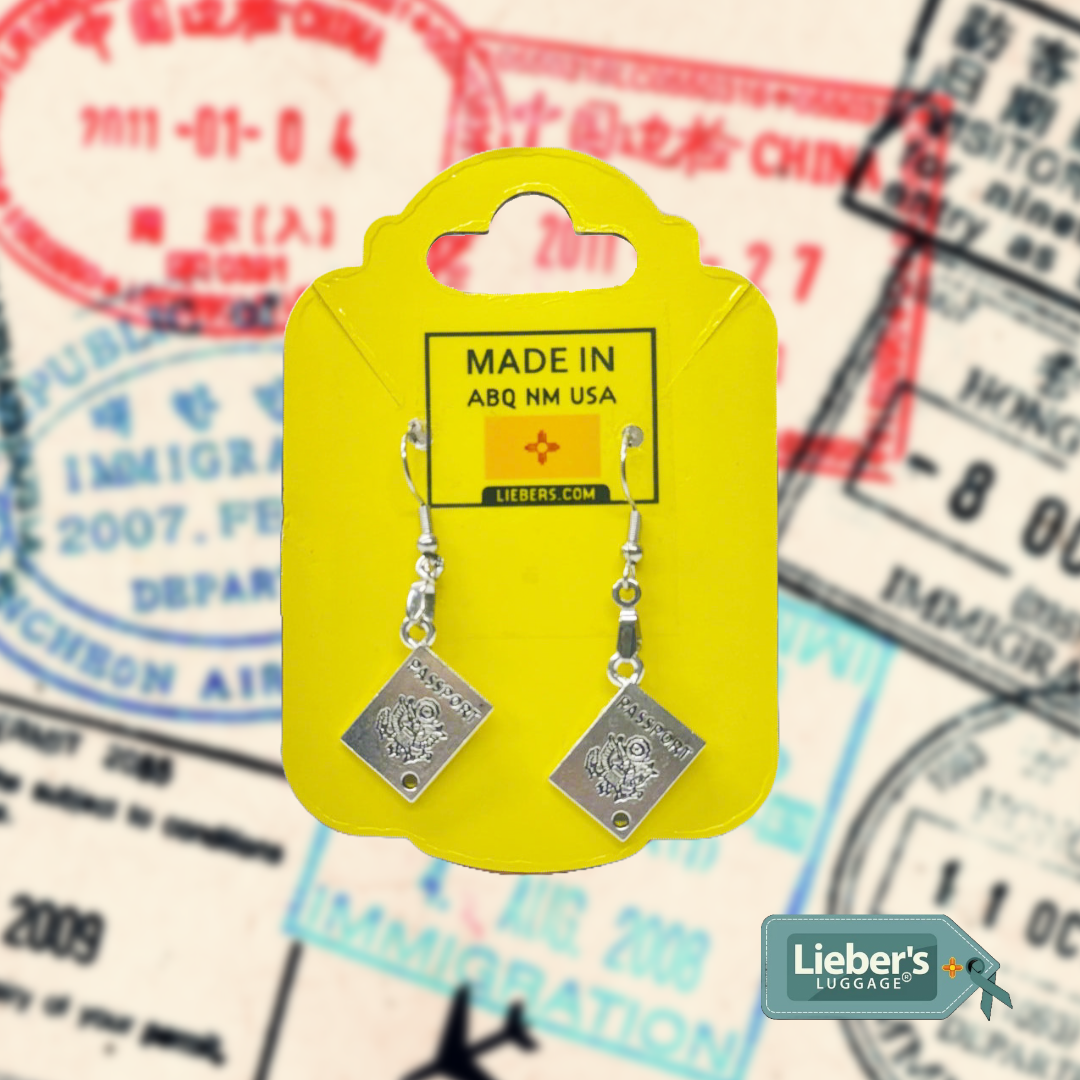 Lieber's Luggage® Lab- Earrings Handcrafted in ABQ NM Passport