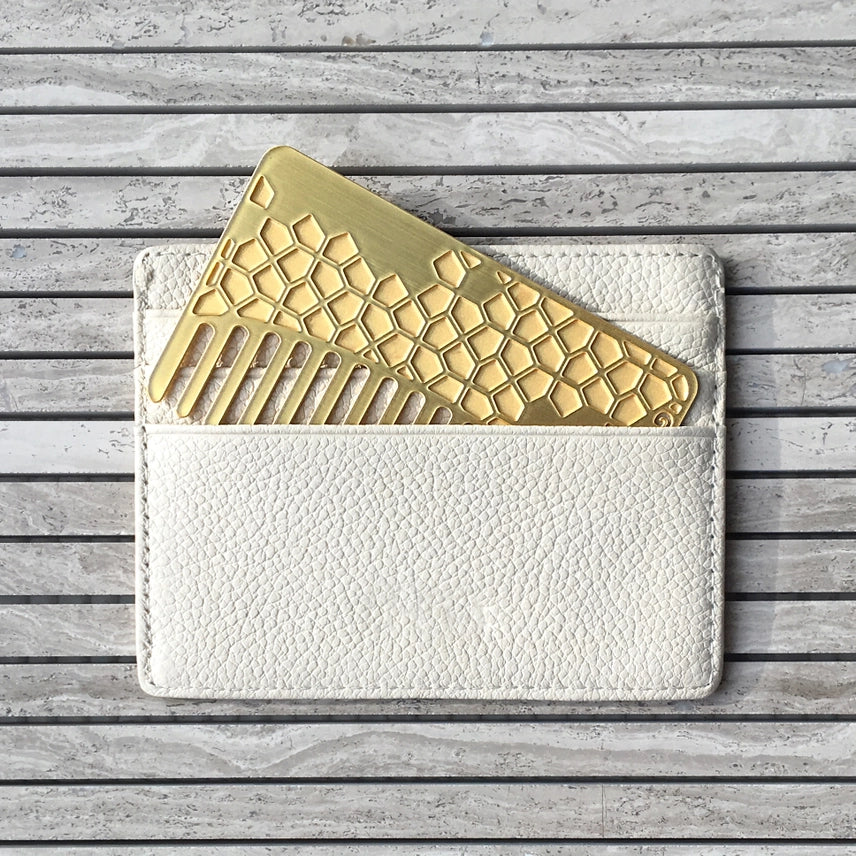 Brass Tile Go-Comb | Metal Wallet-Sized Comb