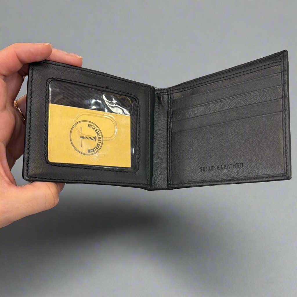 Leather Bifold with Extra Middle Flap Wallet