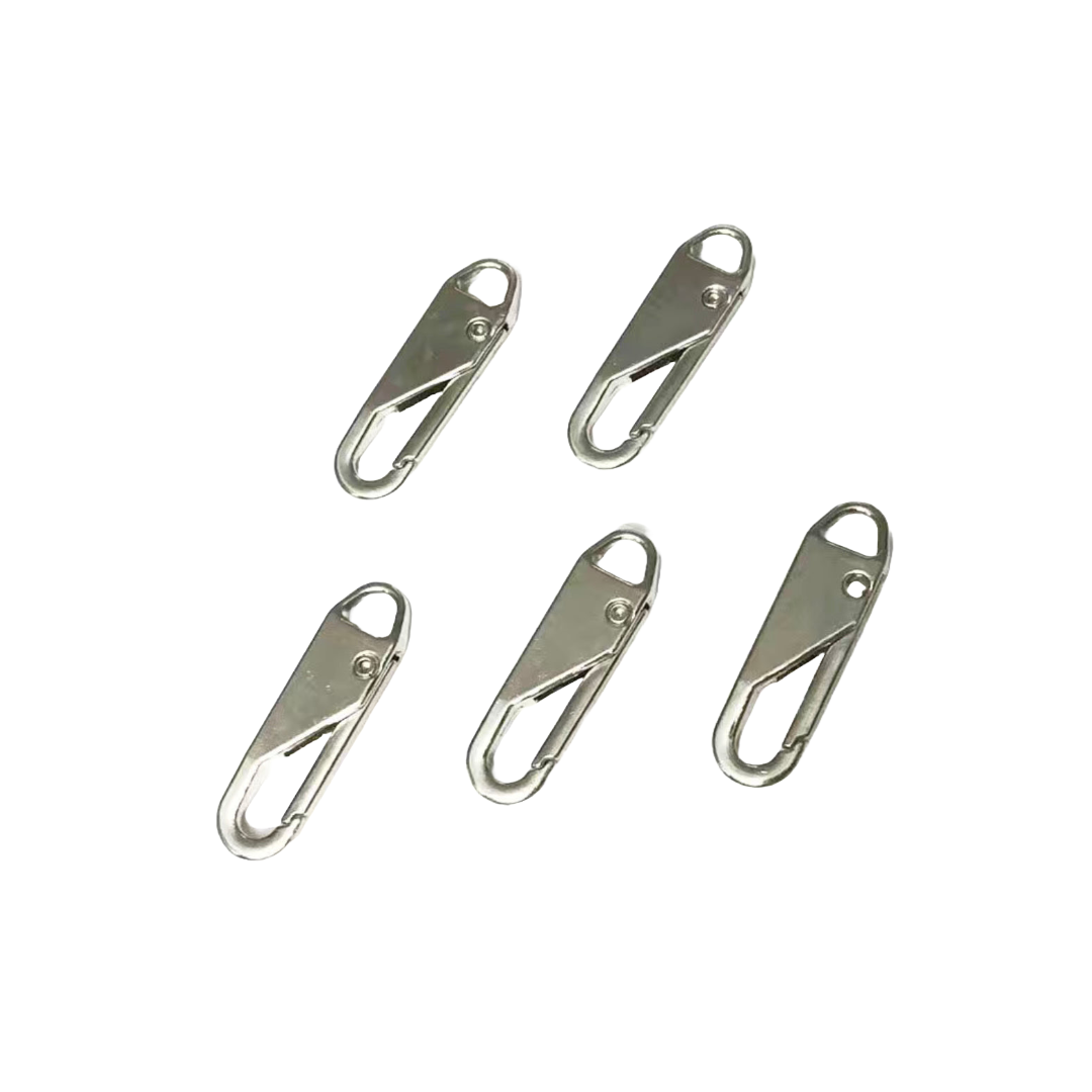 Set of 5 Zipper Pulls Silver