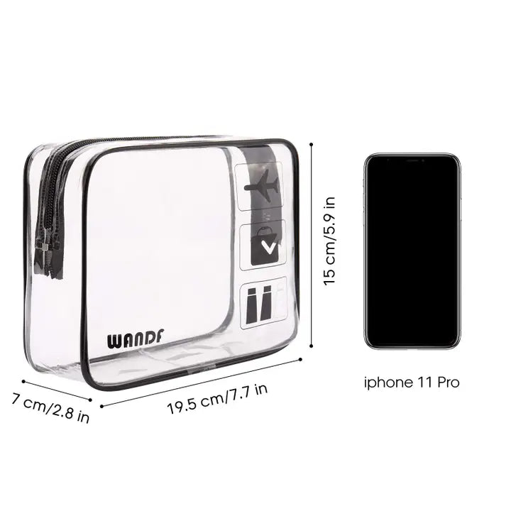 WANDF TSA Approved Clear 3-1-1 Toiletry/Cosmetic Bag- 1 Bag