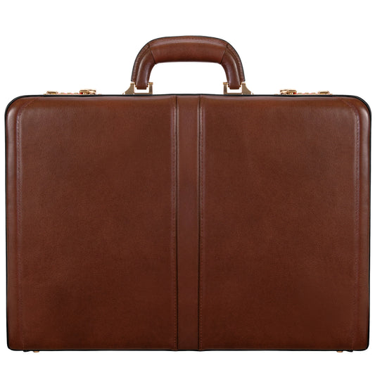 McKleinUSA HARPER | 4.5” Leather Expandable Attaché Briefcase Brown