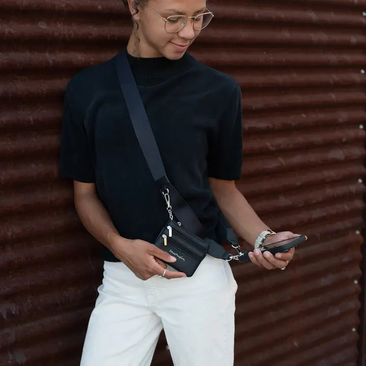 Save The Girls Clip & Go SmartPhone Crossbody Lanyard Strap With Zippered Pouch