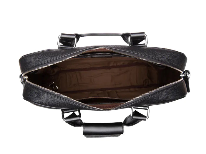 Bosca Leather Monfrini Single Gusset Stringer Briefcase