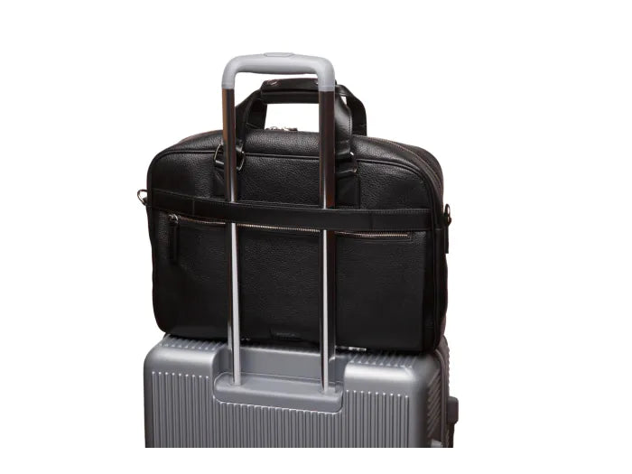 Bosca Leather Monfrini Single Gusset Stringer Briefcase