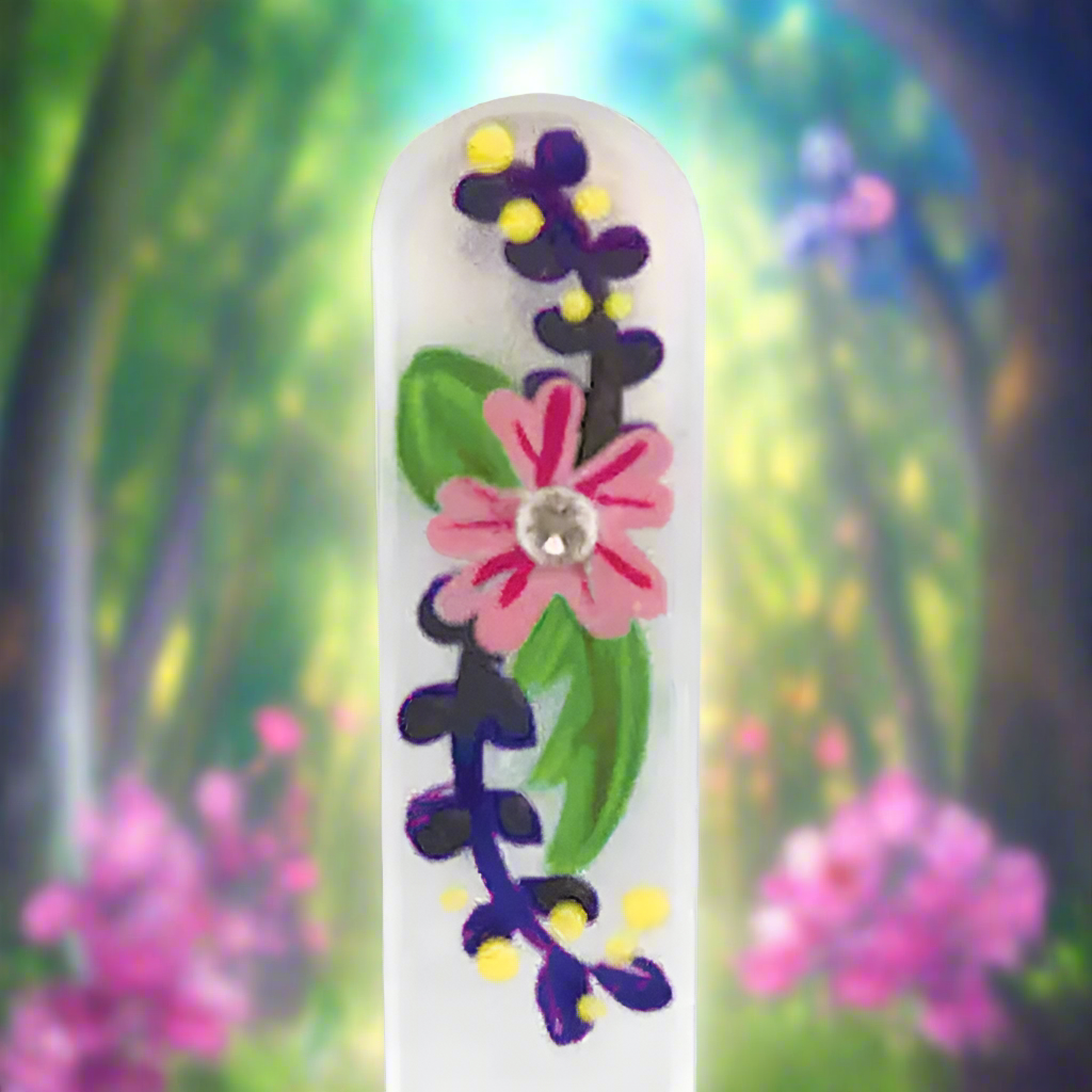 Czech Crystal Nail File - Size Large- Hand Painted Collection Fairy Dust