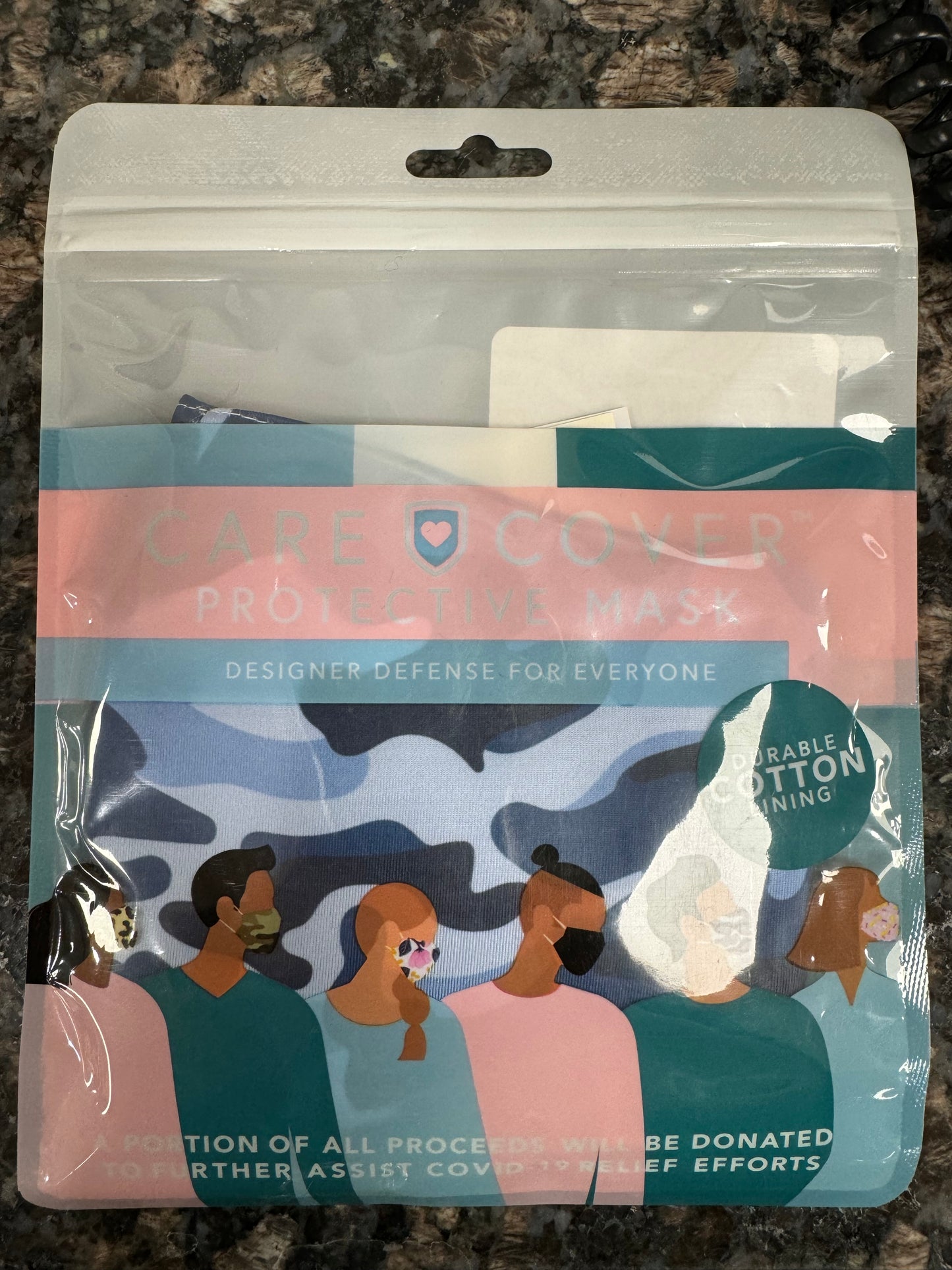 Care Cover Protective Face Mask - Assorted- $1.99 Blue Camo
