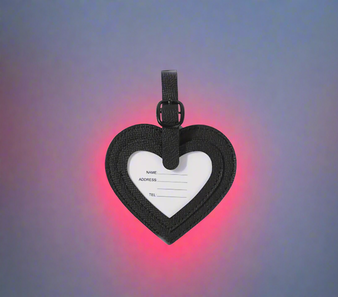 Luggage Tag- Heart- $4.00 Black