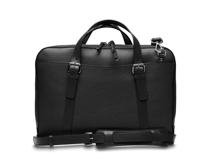 Bosca MONFRINI ITALIA Parker Slim Full-Zip Brief Black