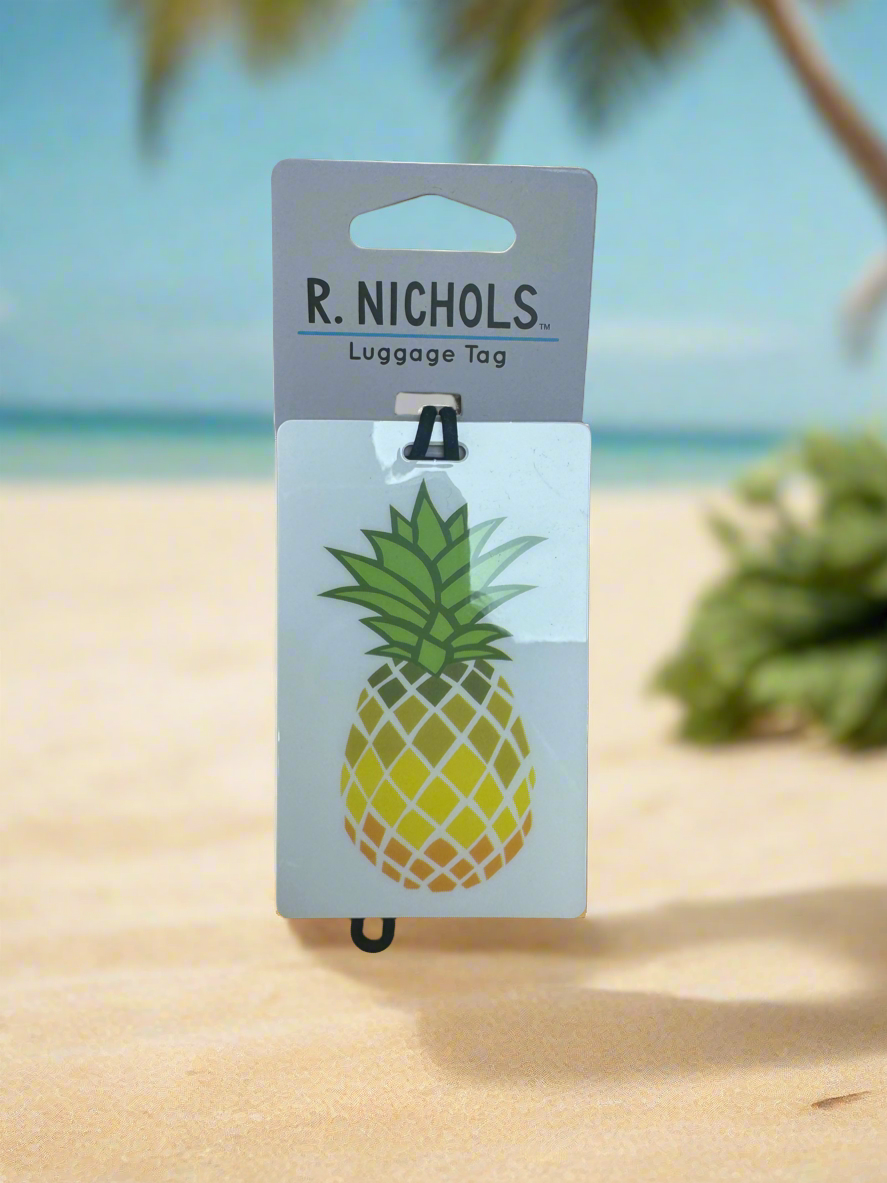 R. NICHOLS Placard Luggage Tag Pineapple