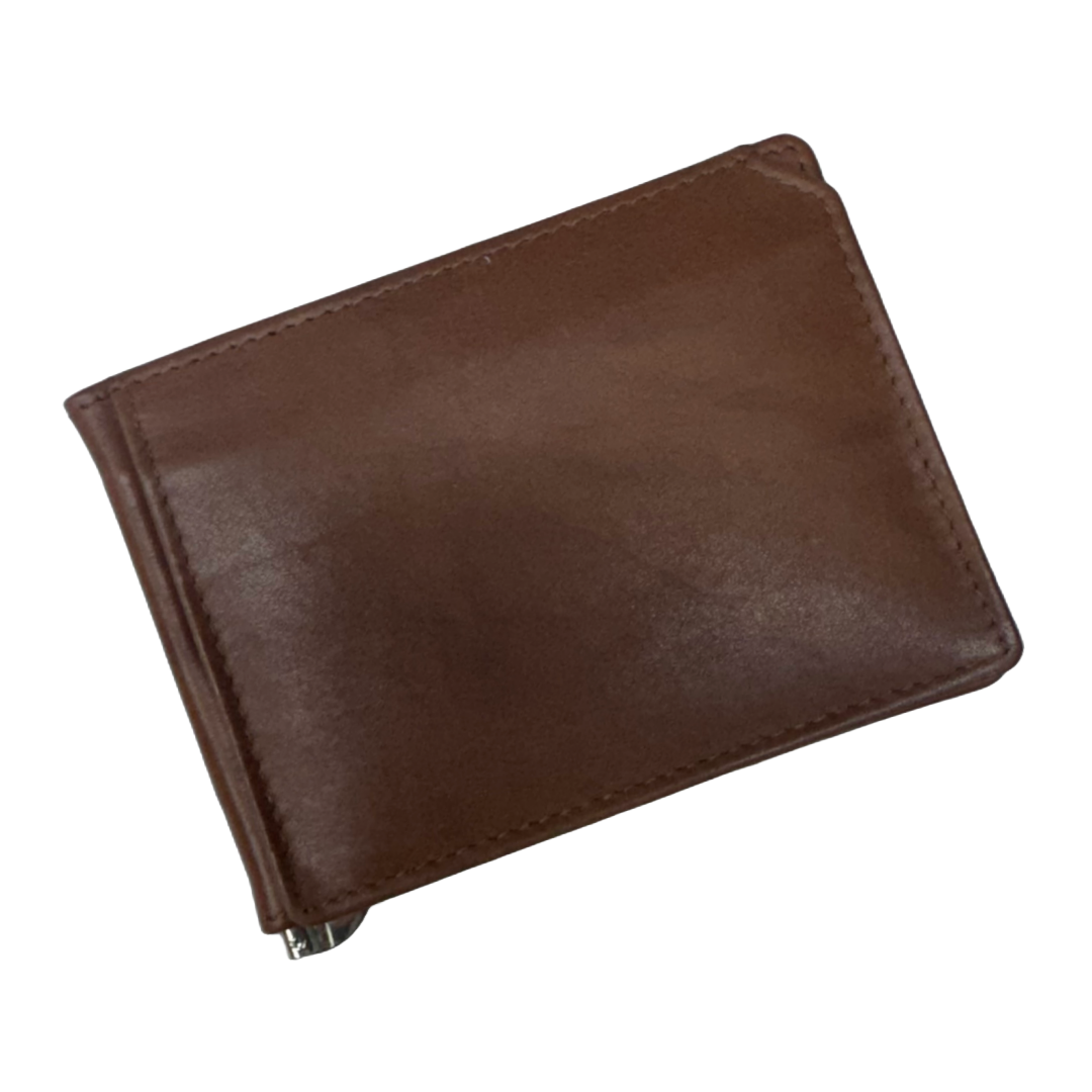 ili New York Leather Double Money Clip Toffee