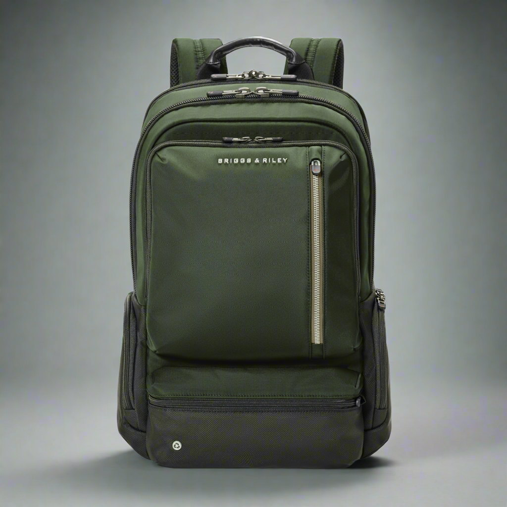 Briggs and Riley HTA Large Cargo Travel/Laptop RFID Backpack (Free Monogram)- AK136 Hunter
