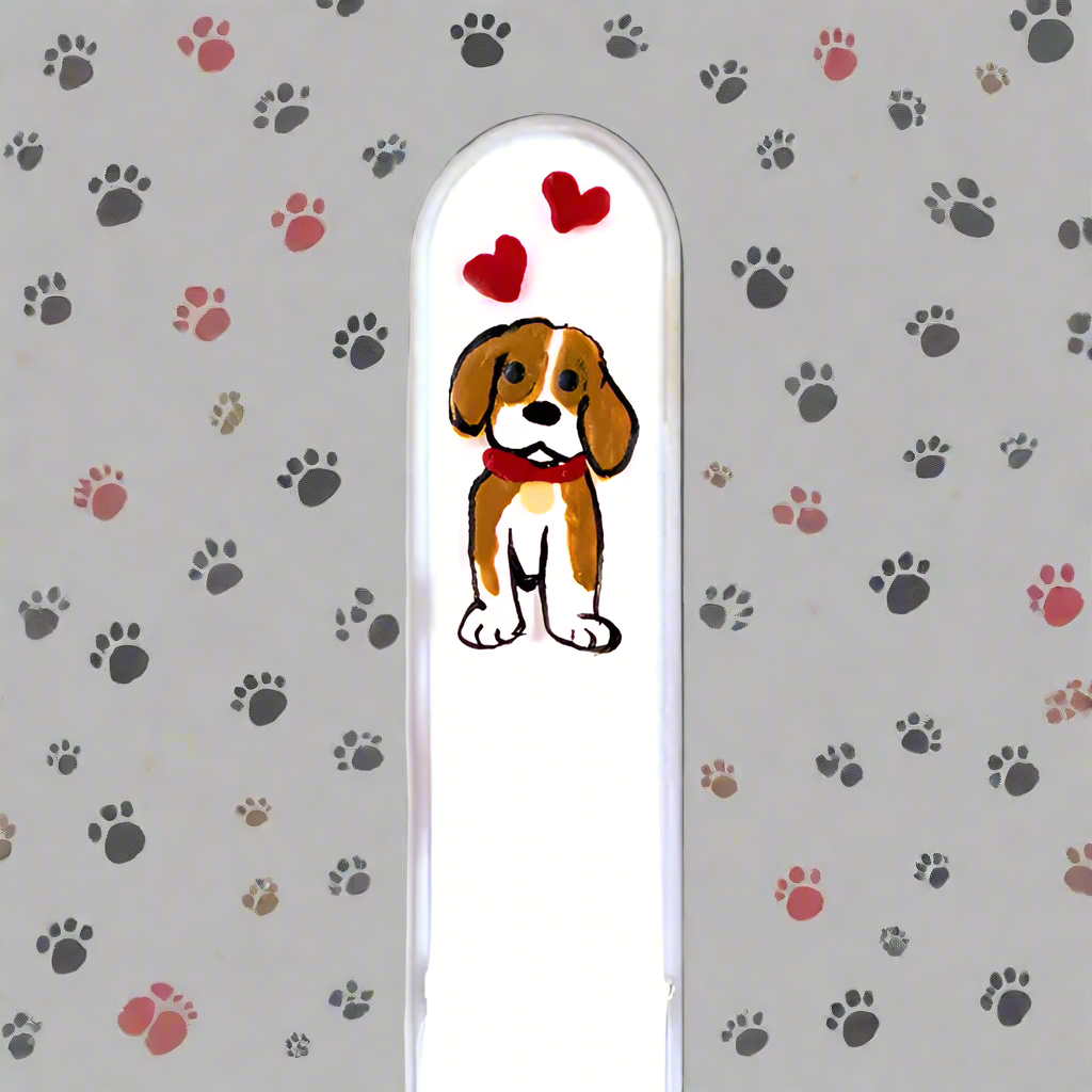 Czech Crystal Nail File- Size Medium- Hand Painted Collection Beagle