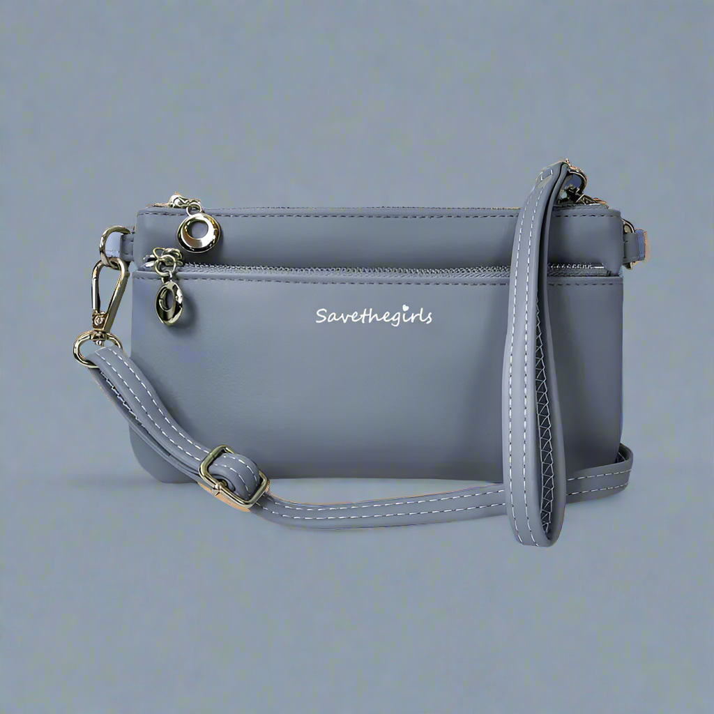 Save The Girls Vegan Bella RFID Touchscreen Phone Crossbody/Wristlet - $29.98 Blue Opal