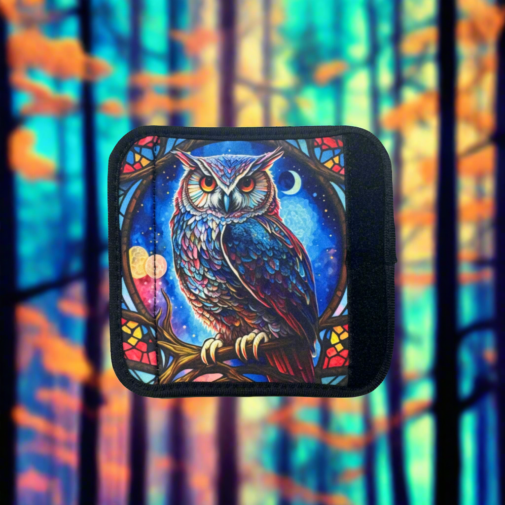 Large Luggage Handle Wrap/Identifier- 5.4 x 5.4 Owl