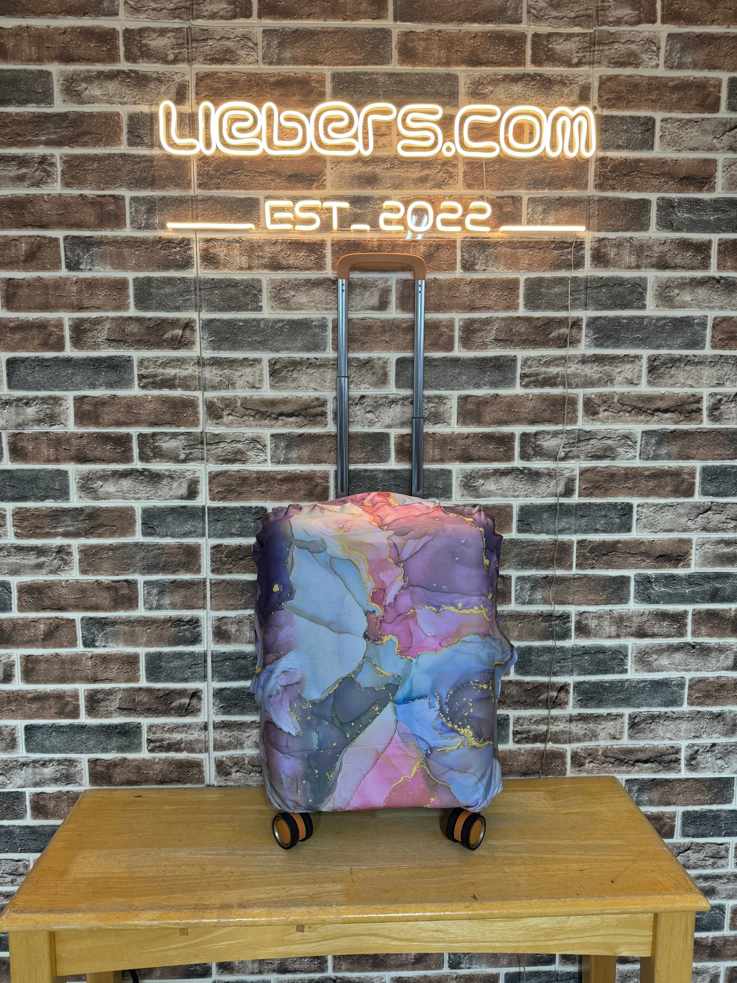 Luggage Cover Small 22-25 inch Marble Blue & Purple