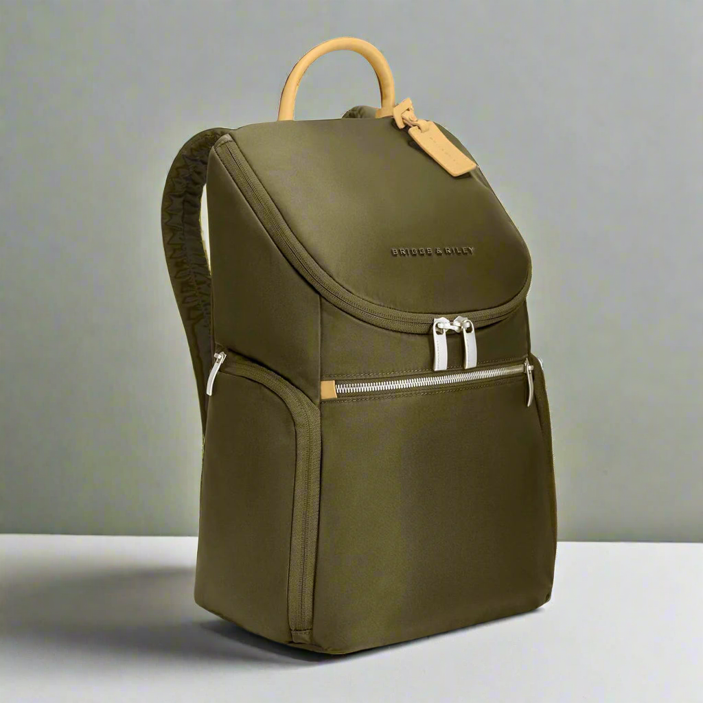 Briggs & Riley Rhapsody U-Zip RFID Laptop Backpack (Free Monogram)- PK225 Olive