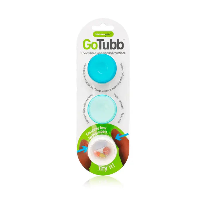 Gotubb 3-Pack Reusable Storage/Travel Container Jugs (Small) Clear Teal Aqua