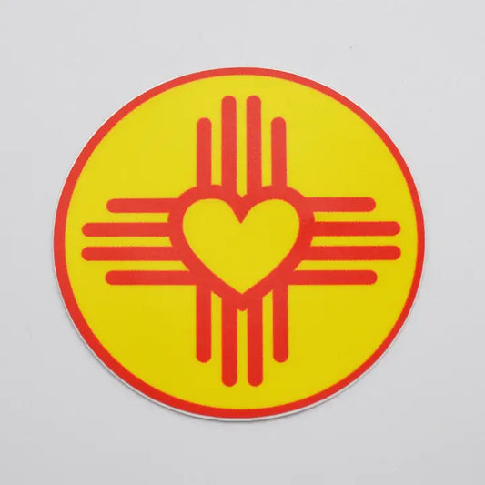Metal the Brand- Zia Heart Yellow Circle - Sticker Decal Zia Heart Circle