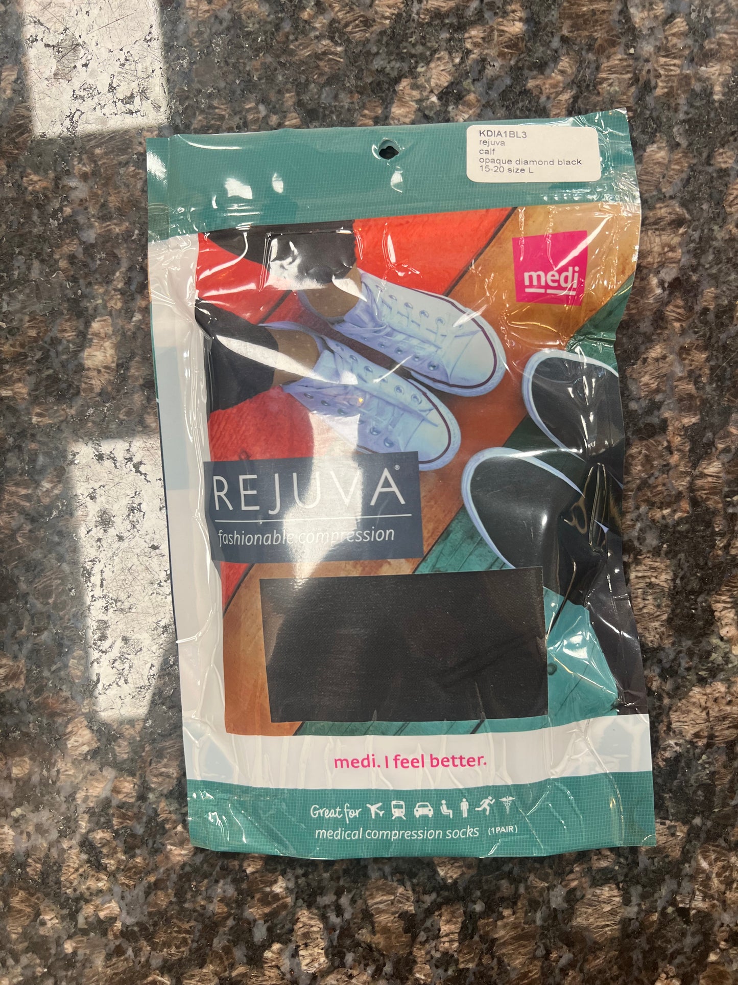 On Sale- Rejuva Compression Socks- OPAQUE DIAMOND (Large)
