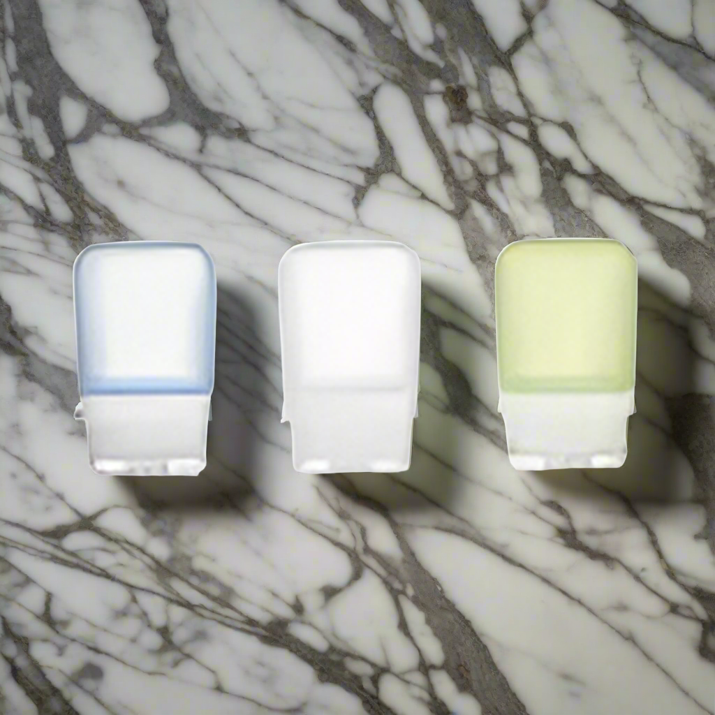 Humangear 1.7 oz GoToob+ 3-Pack Silicone 3-1-1 Toiletry Bottles (SMALL) Clear Green Blue