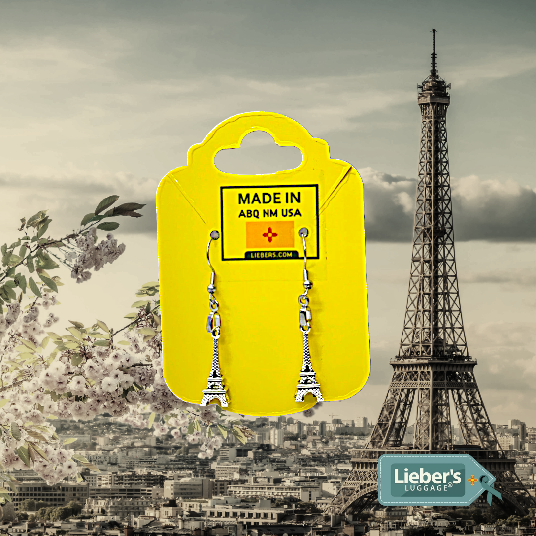 Lieber's Luggage® Lab- Earrings Handcrafted in ABQ NM Eiffel Tower