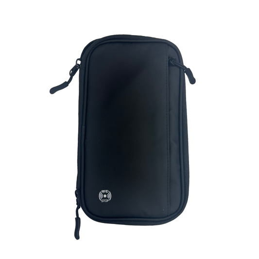RFID Blocking Travel Family Passport Wallet Black
