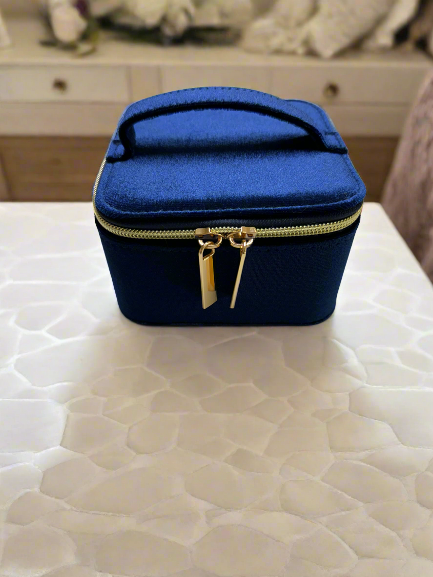 Velvet Jewelry Organizer Box- $25 Navy Blue