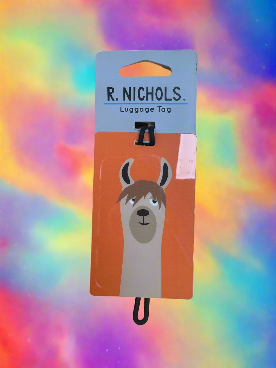 R. NICHOLS Placard Luggage Tag Llama