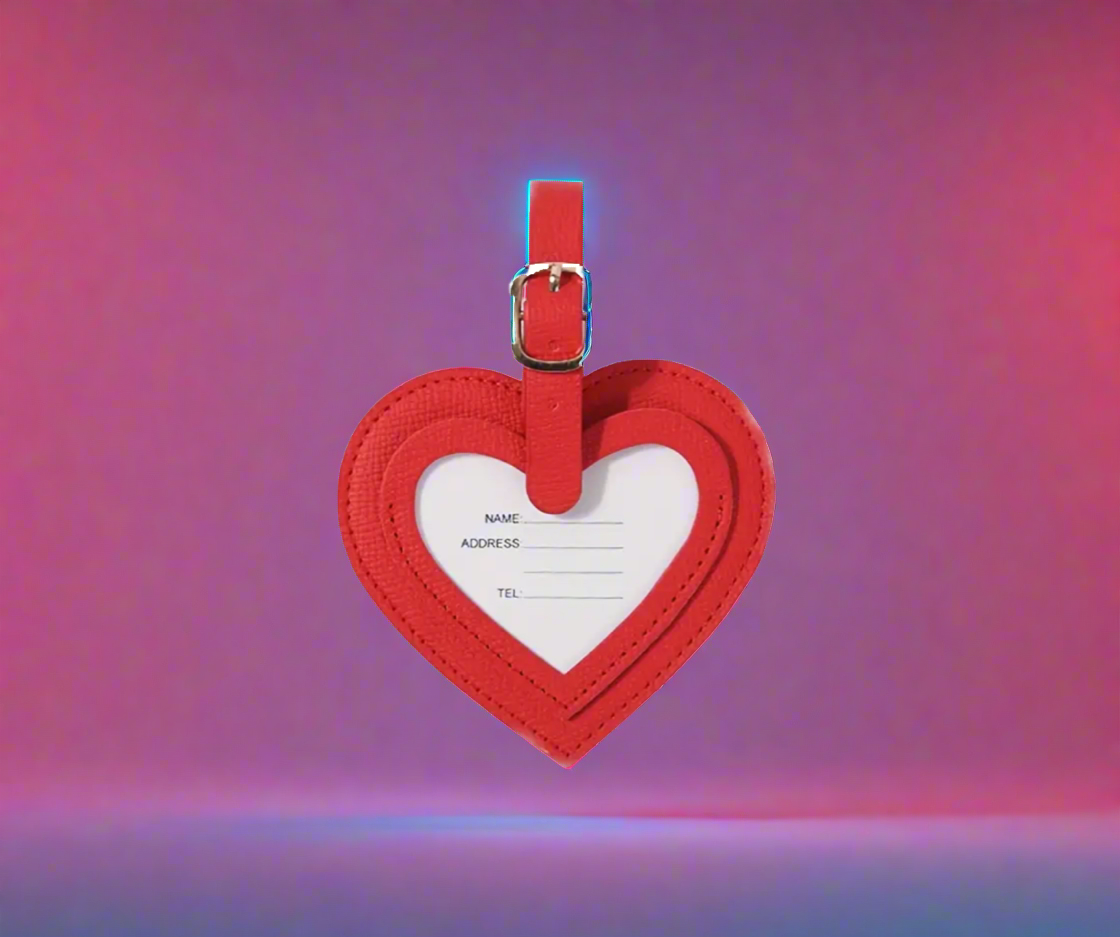 Luggage Tag- Heart- $4.00 Red