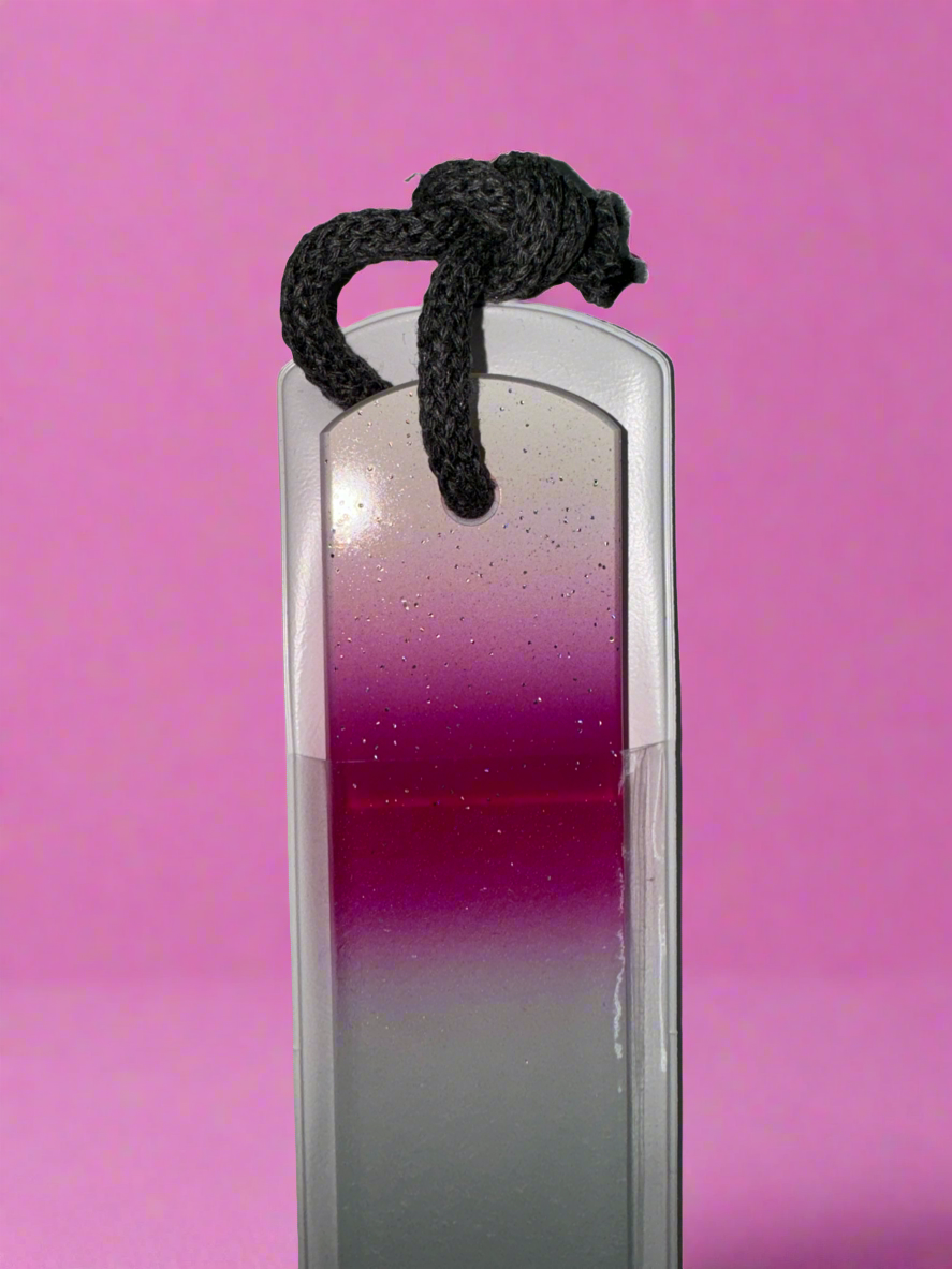 Czech Crystal Spa Bar Nail File with Rope Glitter- White Pink