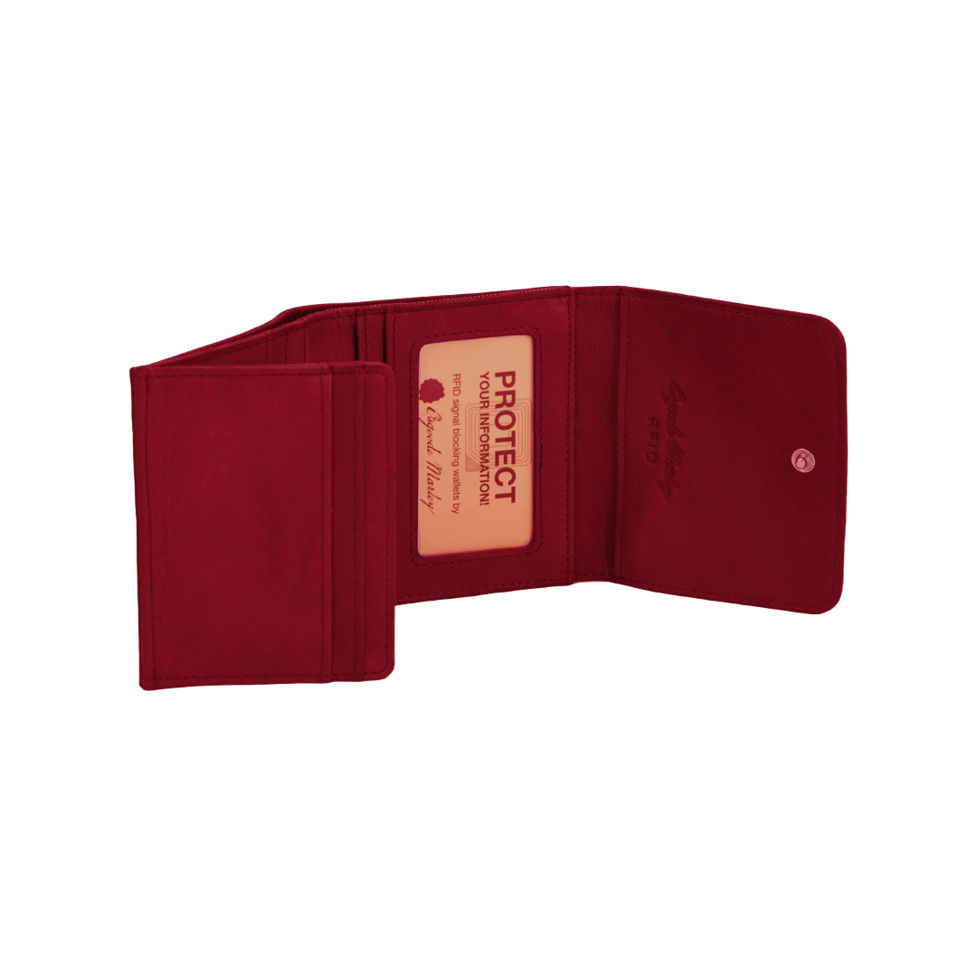 Osgoode Marley Leather RFID Zippered Mini Wallet- 1254 Garnet