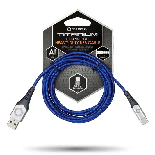 Celltronix Titanium 6' Fast Charging Usb To Type-C Cable Blue