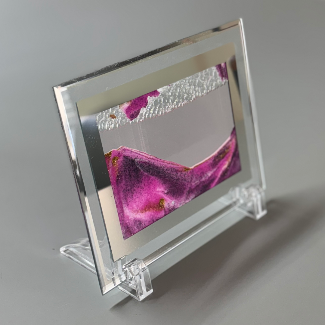 3D Deep Sea Sandscapes Liquid Motion Sand Art Desk Ornament Pink