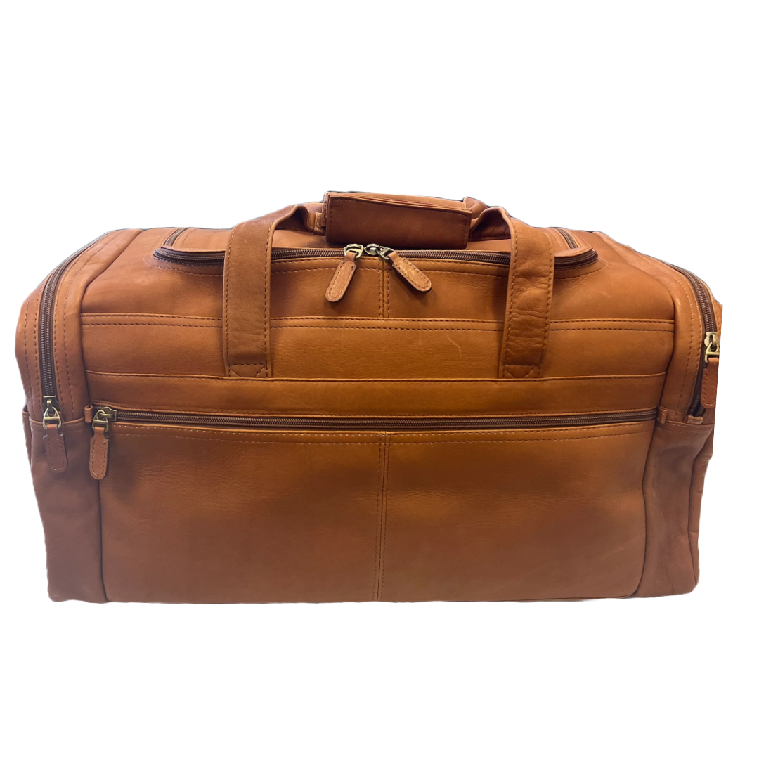 Dorado Vaquetta Leather 21" Zippered Duffel Bag Tan
