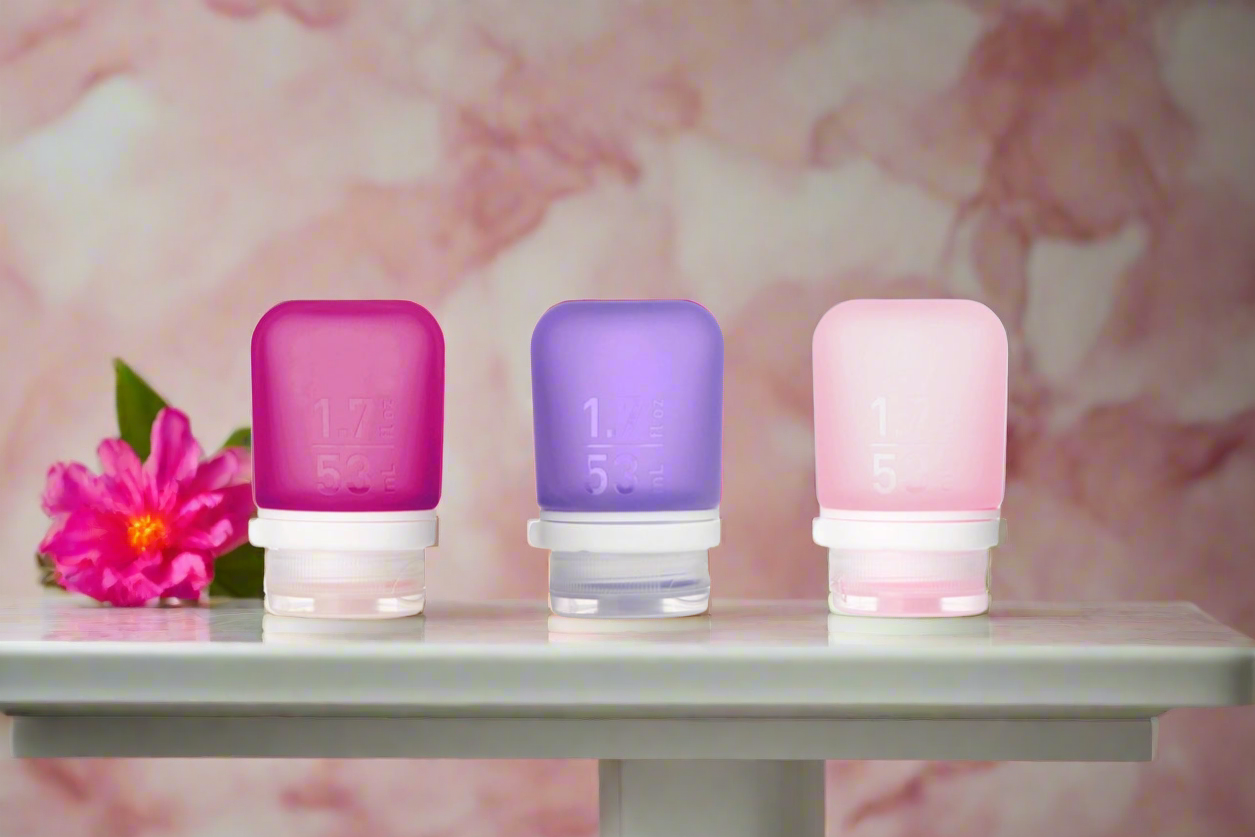 Humangear 1.7 oz GoToob+ 3-Pack Silicone 3-1-1 Toiletry Bottles (SMALL)