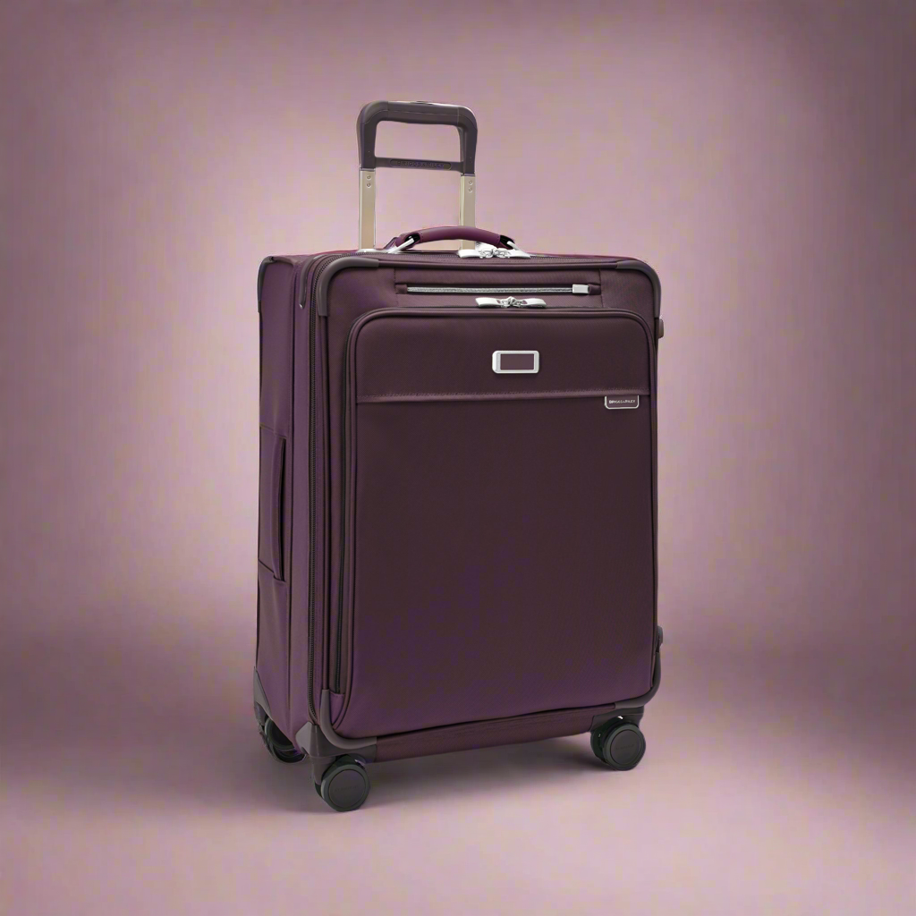 Briggs & Riley Baseline 26” Medium Softside Expandable Spinner with Suiter (Free Monogram)- BLU126CXSP Plum
