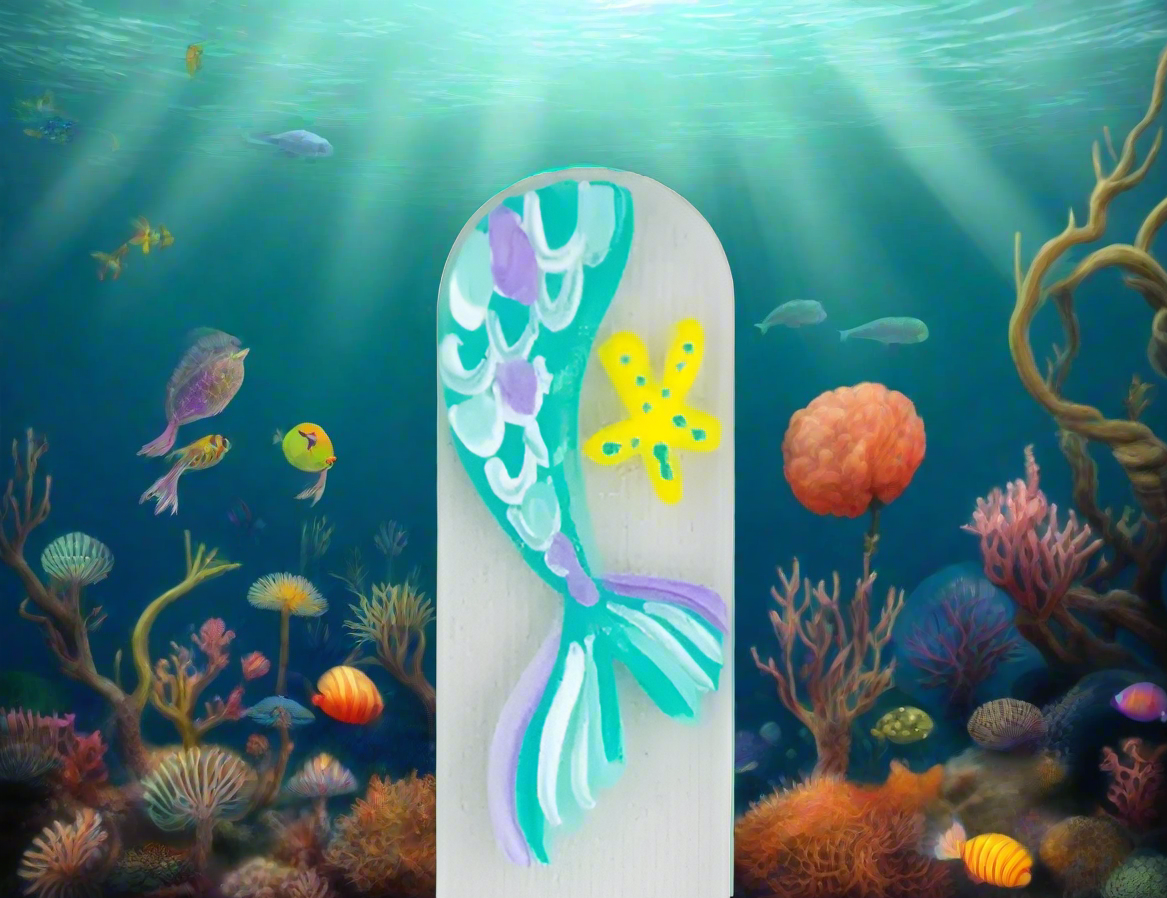 Czech Crystal Nail File - Size Small- Hand Painted Collection Mermaid