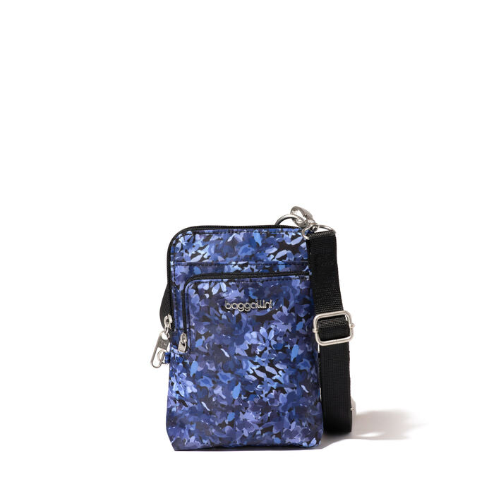 Baggallini Securtex RFID Anti-Theft Activity Crossbody- AAC459 Indigo Petal