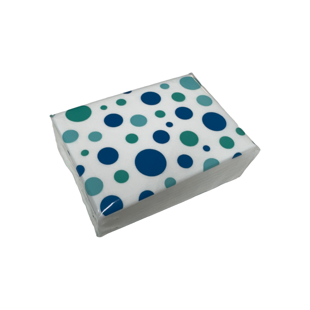 Small Facial 3 Ply Tissues Travel Size (10 tissues) Dots
