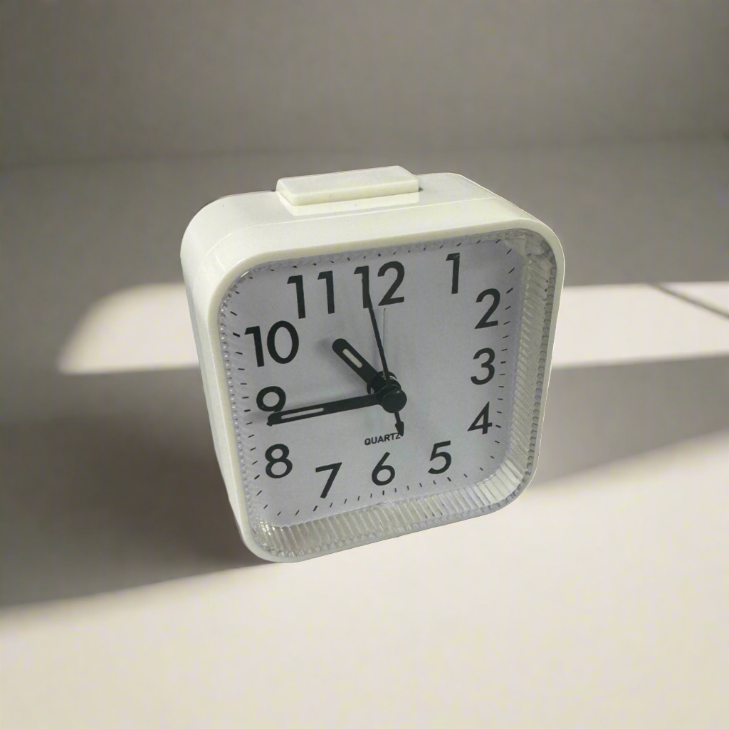 Analog Alarm Clock- battery not included Off White