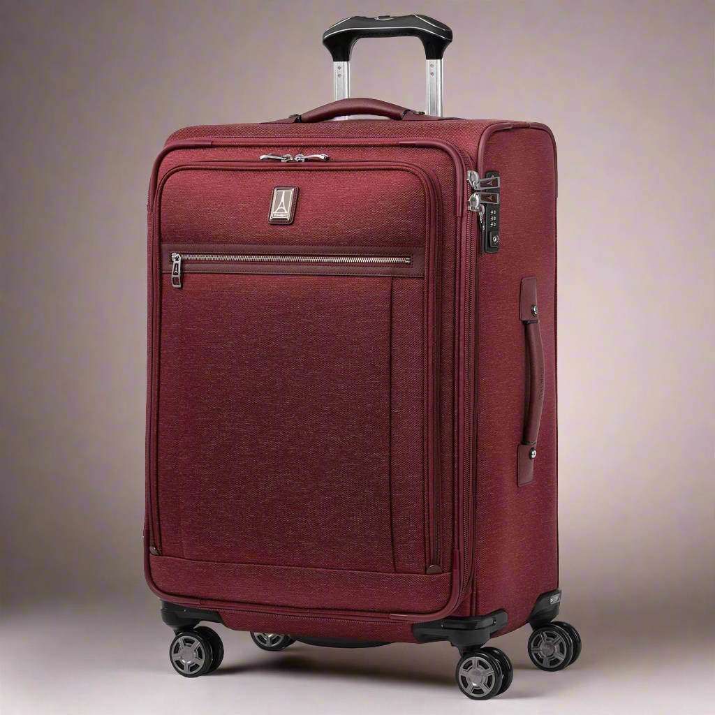 Travelpro Platinum® Elite 25” Medium Checked Softsided Expandable Spinner- 4091865 Bordeaux