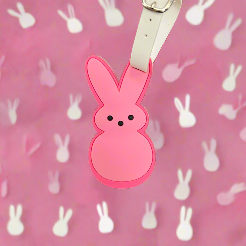 Pink Bunny Mini Luggage Tag Pink