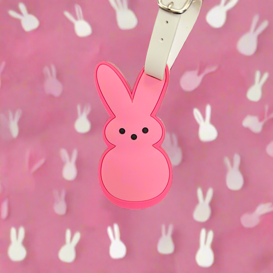 Pink Bunny Mini Luggage Tag Pink