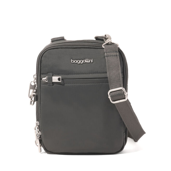 Baggallini Securtex Anti-Theft Mini Everything RFID Crossbody Charcoal