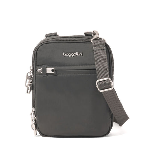 Baggallini Securtex Anti-Theft Mini Everything RFID Crossbody Charcoal