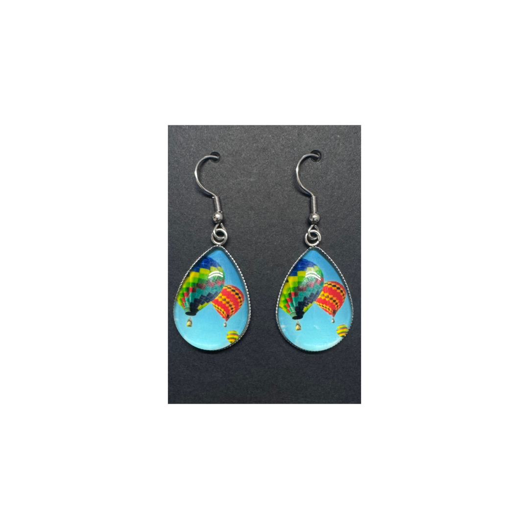 Hot Air Balloon Earrings - Assorted Dewdrop - 1 x 1 inch