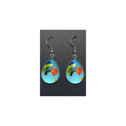 Hot Air Balloon Earrings - Assorted Dewdrop - 1 x 1 inch
